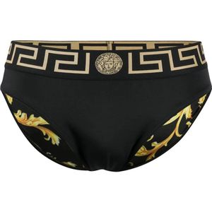 Versace Laagbouw Lycra Zwemslip , Black , Heren , Maat: XL