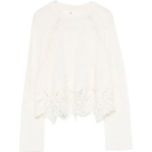 Ermanno Scervino, Dames, Truien, Wit, Maat: S