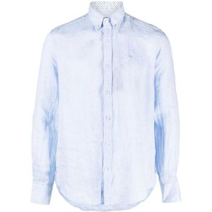 Paul & Shark, Heren, Overhemden, Blauw, Maat: L Linnen,