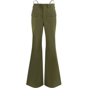 R13, Dames, Broeken, Groen, Maat: W27 Katoen,