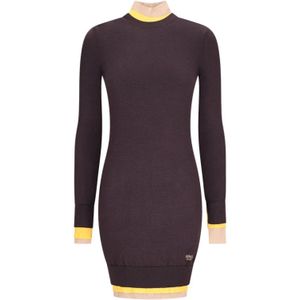 Fendi, Dames, Jurken, Paars, Maat: 2XS Wol,