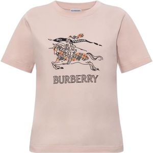 Burberry, Dames, Tops, Roze, Maat: L Katoen,