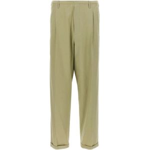 Magliano - Broek - Beige - Met Groene Details - Rechte Pijpen