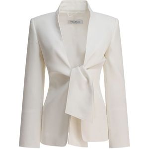 Max Mara, Dames, Jassen, Wit, Maat: S Leer,