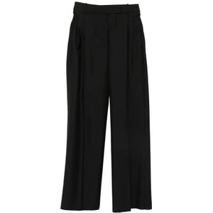 Róhe, Dames, Broeken, Zwart, Maat: XS Leer,