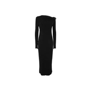 Versace Maxi dagelijkse jurk , Black , Dames , Maat: S