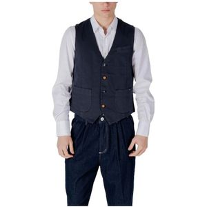 Gianni Lupo, Heren, Jassen, Blauw, Maat: XS Katoen,