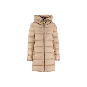 Parajumpers Gewatteerde Donsjas met Capuchon , Beige , Dames , Maat: S