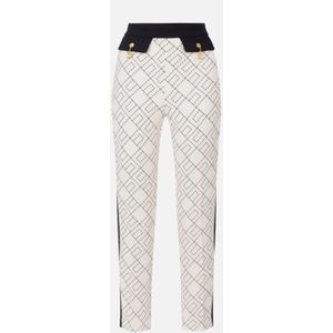 Elisabetta Franchi, Dames, Broeken, Wit, Maat: S Poliester,