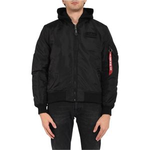 Alpha Industries, Heren, Jassen, Zwart, Maat: XL Nylon,