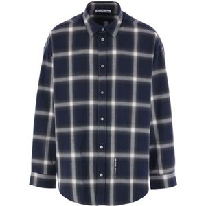 Acne Studios, Heren, Overhemden, Grijs, Maat: M Zijde,