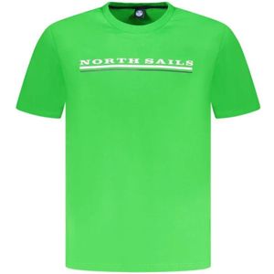 North Sails - Groene Grafische Print - Katoenen T-shirt - Heren