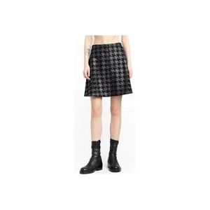 Moncler Fragment Houndstooth Mini Rok , Black , Dames , Maat: 2XS