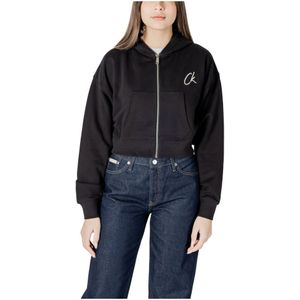Calvin Klein Jeans, Dames, Sweatshirts & Hoodies, Zwart, Maat: S Katoen,