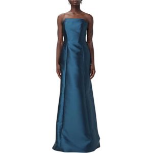 Alberta Ferretti, Dames, Jurken, Blauw, Maat: XS Zijde,