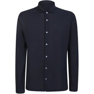 Zanone, Heren, Overhemden, Blauw, Maat: 2XL Katoen,