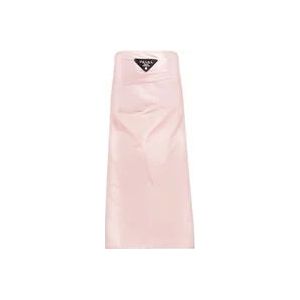 Prada Luxe zijden taffeta jas met logo detail , Pink , Dames , Maat: S