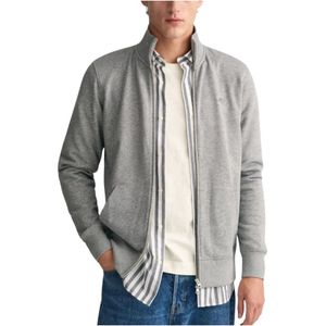 Gant, Heren, Sweatshirts & Hoodies, Grijs, Maat: M Katoen,