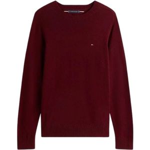 Tommy Hilfiger - Gebreide Trui - Rood - Ronde Halslijn