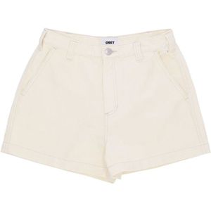 Obey, Dames, Korte broeken, Beige, Maat: W26 Denim,