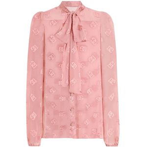 Dolce & Gabbana, Dames, Blouses & Shirts, Roze, Maat: S Viscose,