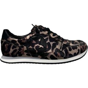 Kennel & Schmenger - Sneakers Laag - Lichtbruin Donkerbruin Zwart - Dierenprint