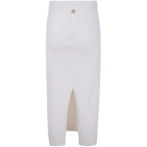 Twinset, Dames, Rokken, Wit, Maat: S Leer,