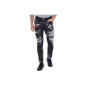 Dsquared2 Rechte Broek met Distressed Details , Multicolor , Heren , Maat: XL