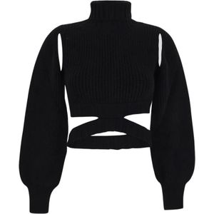 Andrea Adamo, Dames, Truien, Zwart, Maat: S Wol,