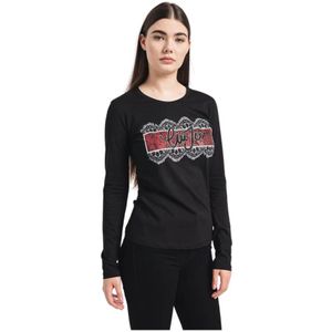 Liu Jo, Dames, Tops, Zwart, Maat: XS Katoen,