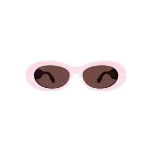 Gucci Roze paarse zonnebril voor vrouwen , Pink , Dames , Maat: 54 MM