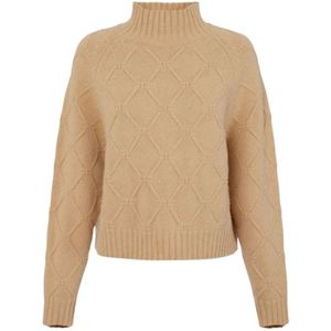 Elisabetta Franchi, Dames, Truien, Beige, Maat: XS Wol,