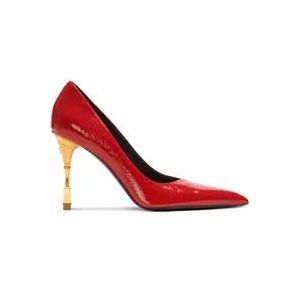 Balmain Patent Leren Pumps met Gravure Hak , Red , Dames , Maat: 37 EU