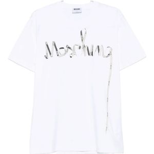 Moschino, Heren, Tops, Wit, Maat: M Katoen,