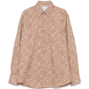 Brunello Cucinelli, Heren, Overhemden, Bruin, Maat: L Katoen,