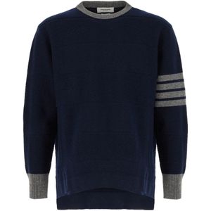 Thom Browne, Heren, Truien, Blauw, Maat: S Wol,