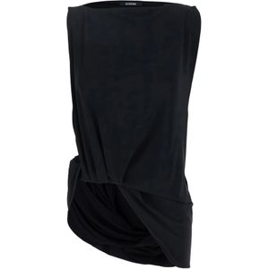 Jacquemus - Crisscross Peplum Top - Zwart - Viscose - Mouwloos