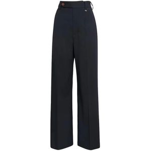 Vivienne Westwood, Dames, Broeken, Blauw, Maat: S Leer,