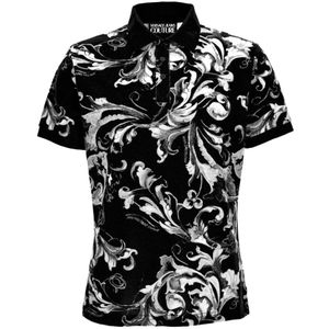 Versace Jeans Couture - Shirt - Grijs - Katoen - Polokraag - Kwartmouw