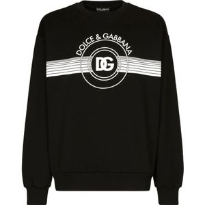 Dolce & Gabbana, Heren, Sweatshirts & Hoodies, Zwart, Maat: L Jersey,
