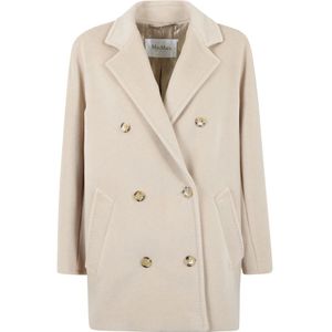 Max Mara, Dames, Mantels, Beige, Maat: L Wol,