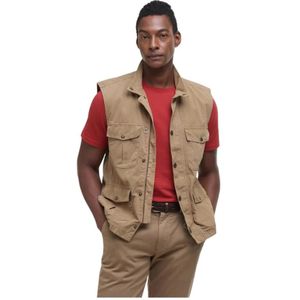 Barbour - Utility Gilet Corbridge - Gilet - Beige - Katoenmix, Waterafstotende, Meerdere Zakken