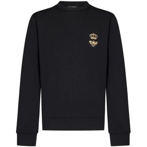 Dolce & Gabbana, Heren, Sweatshirts & Hoodies, Zwart, Maat: M Katoen,