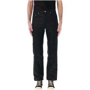 Rick Owens, Heren, Jeans, Zwart, Maat: W32 Linnen,