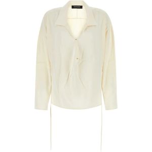 Kiko Kostadinov, Dames, Blouses & Shirts, Wit, Maat: XS Satijn,