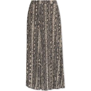 Michael Michael Kors - Geplisseerde Rok - Dierenmotief - Grijs - Satijn
