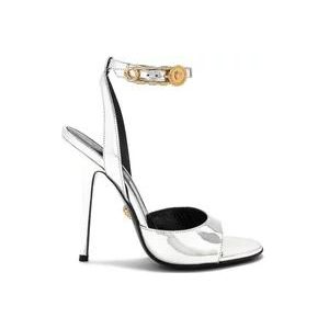 Versace Zilveren Patentleren Sandalen , Gray , Dames , Maat: 37 EU