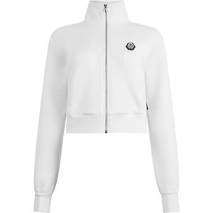 Philipp Plein, Dames, Sweatshirts & Hoodies, Wit, Maat: XS Viscose,