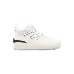 Moncler Witte Leren Sneakers met Geperforeerd Detail , White , Dames , Maat: 36 EU
