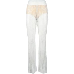Patrizia Pepe, Dames, Broeken, Wit, Maat: L Polyamide,